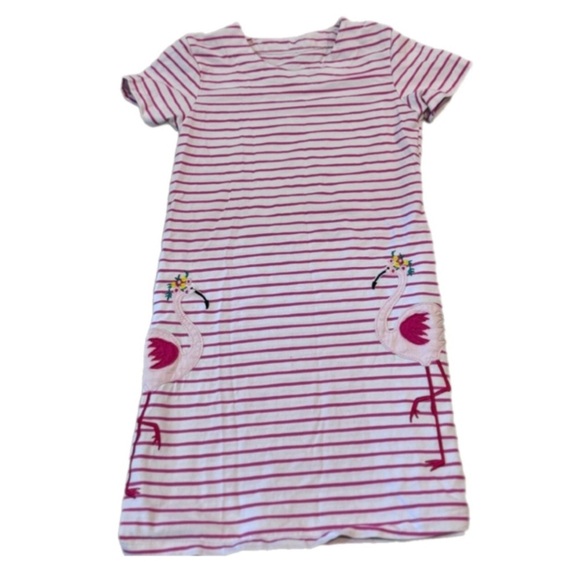 Other - ☃️Striped Pink Flamingo T-Shirt Dress